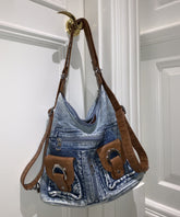 Versatile Blue Large Capacity Denim Satchel Bags